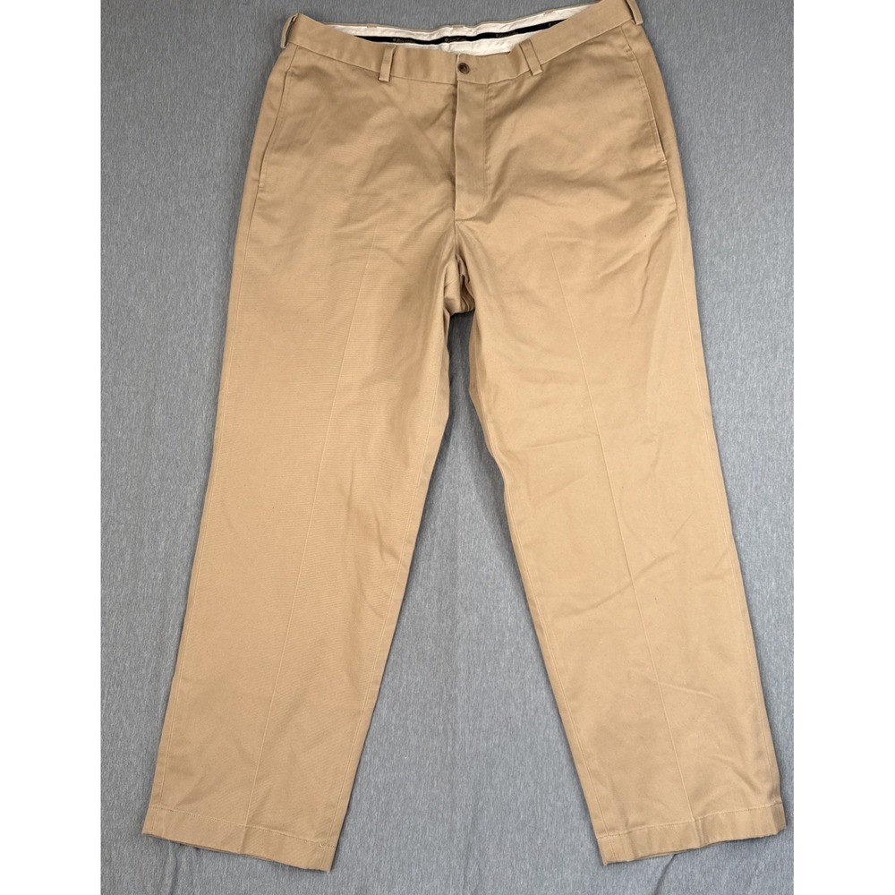 Brooks Brothers Hudson Chinos Mens 34x32 Vintage Khaki Tan Cotton Twill Straight